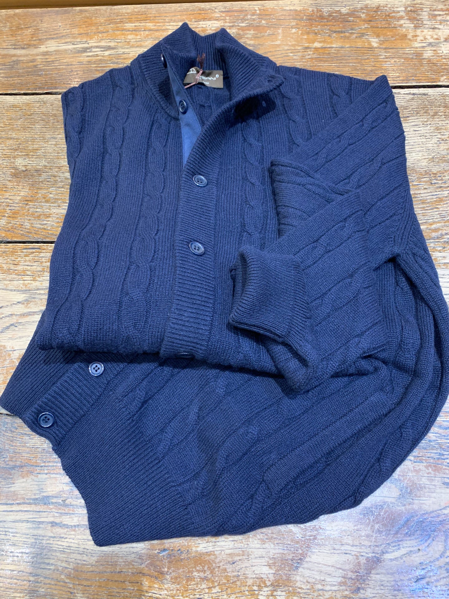 CABLE CASHMERE CARDIGAN NAVY 20102-AL