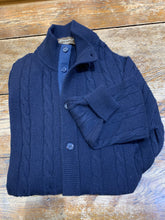 Load image into Gallery viewer, CABLE CASHMERE CARDIGAN NAVY 20102-AL
