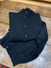 Load image into Gallery viewer, CABLE CASHMERE CARDIGAN BLACK 2000-AL
