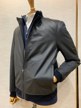 Load image into Gallery viewer, LEATHER BLOUSON 232143 NAVY 850
