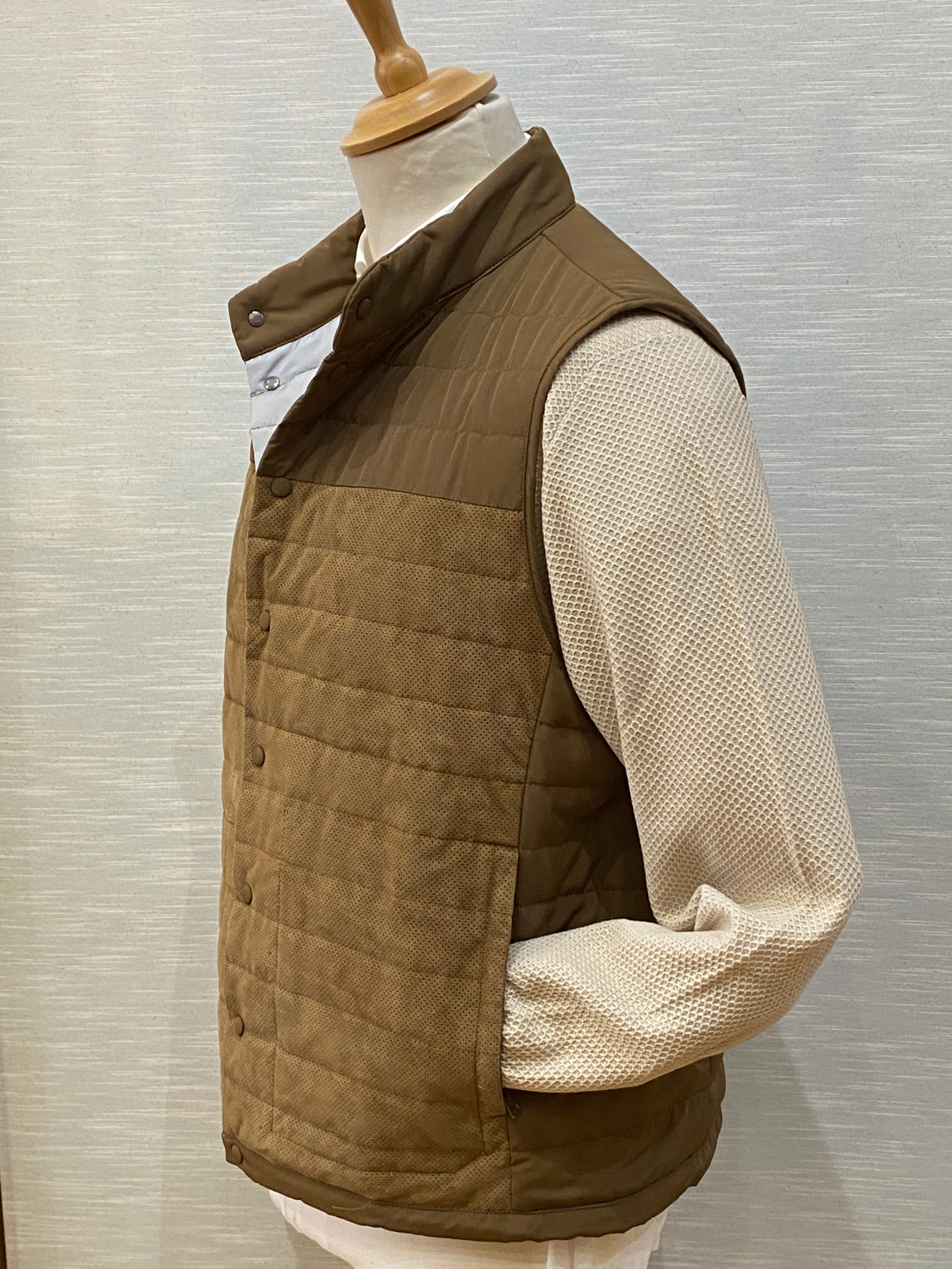 TAN LAMBSKIN - SUEDE GILET - GALLOTTI - T045F-248