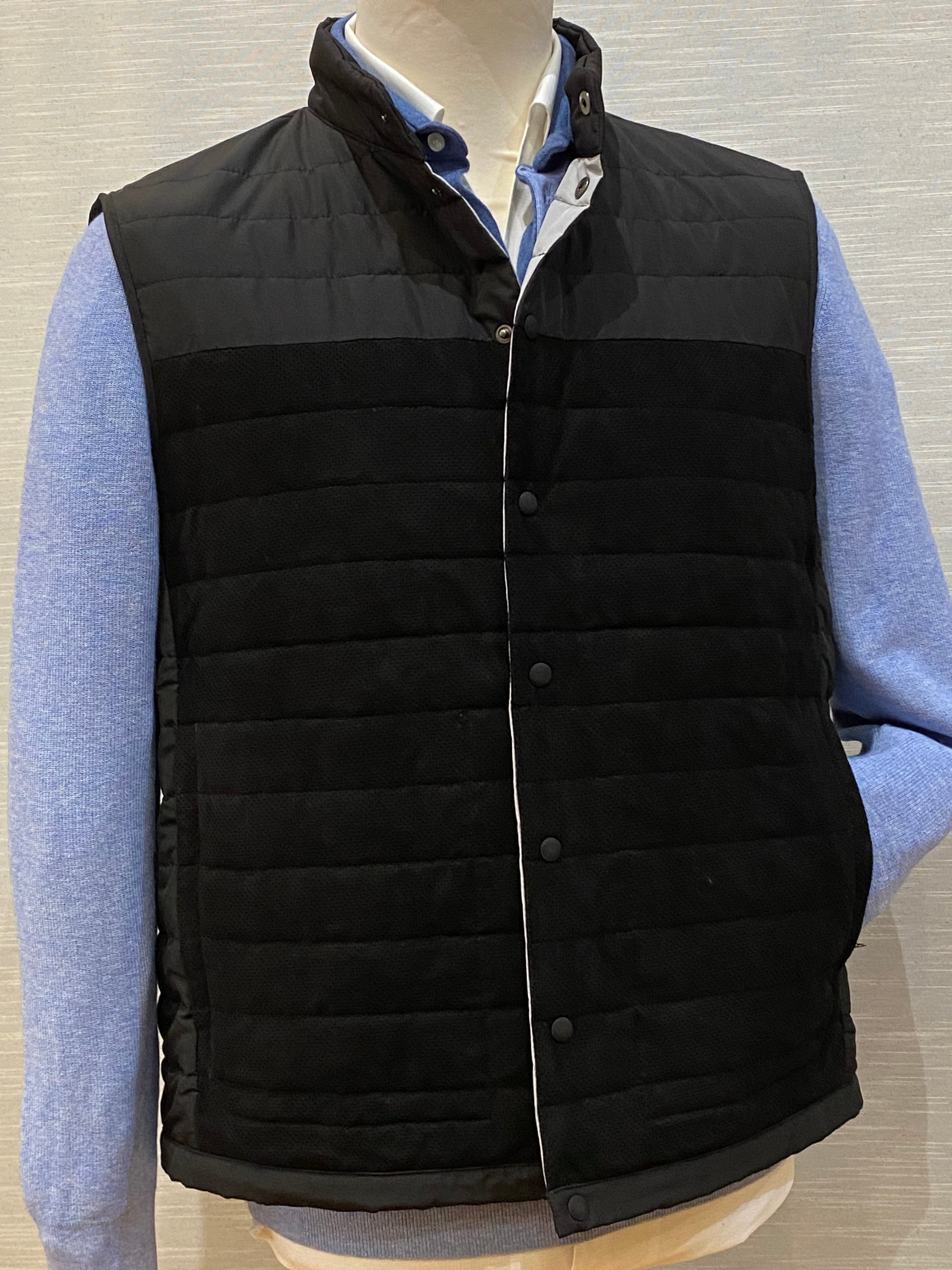 NAVY LAMBSKIN - SUEDE GILET - GALLOTTI -  T045F-850