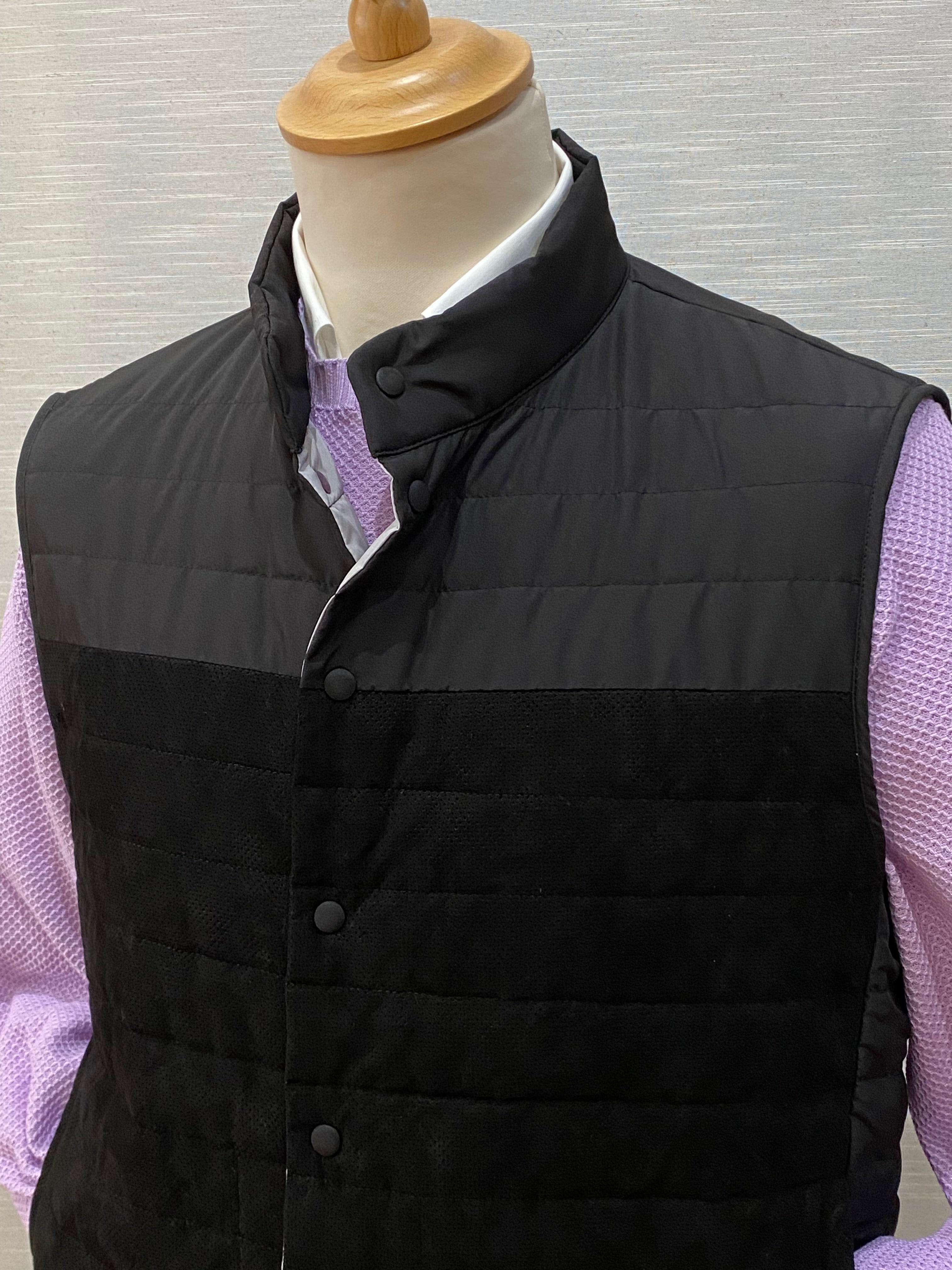BLACK LAMBSKIN - SUEDE GILET - GALLOTTI - T045F-999