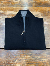 Load image into Gallery viewer, 3/4 ZIP SWEATER 20000+028A BLACK
